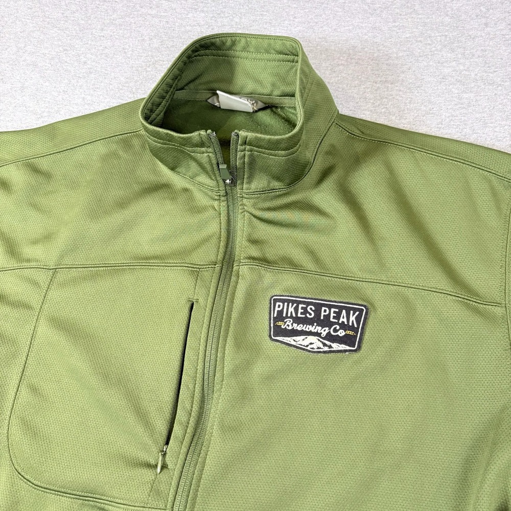 Ouray Sportswear Pikes Peak Brewing Co Full Zip Jacket Mens XL Green Softshell